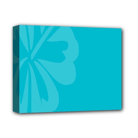 Hibiscus Sakura Scuba Blue Deluxe Canvas 14  X 11  by Mariart