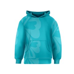 Hibiscus Sakura Scuba Blue Kids  Pullover Hoodie