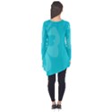 Hibiscus Sakura Scuba Blue Long Sleeve Tunic  View2