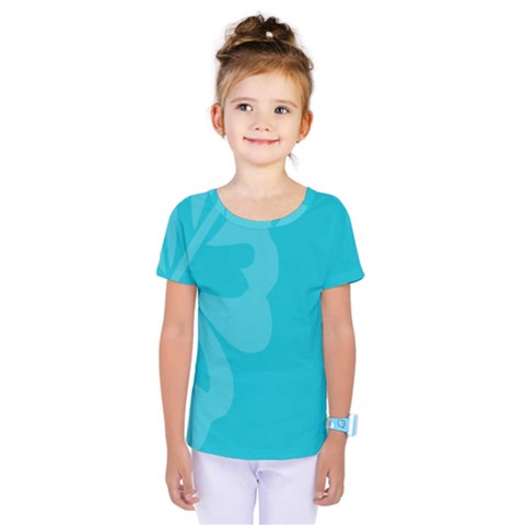 Hibiscus Sakura Scuba Blue Kids  One Piece Tee by Mariart