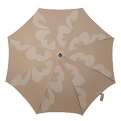 Hibiscus Sakura Toasted Almond Grey Hook Handle Umbrellas (small) by Mariart