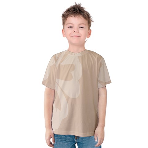 Hibiscus Sakura Toasted Almond Grey Kids  Cotton Tee by Mariart