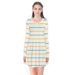 Horizontal Line Yellow Blue Orange Flare Dress