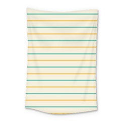 Horizontal Line Yellow Blue Orange Small Tapestry by Mariart