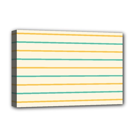 Horizontal Line Yellow Blue Orange Deluxe Canvas 18  X 12  