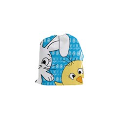 Easter Bunny And Chick  Drawstring Pouches (xs)  by Valentinaart