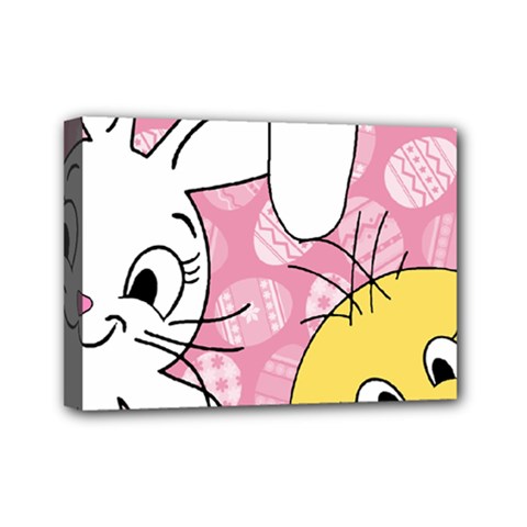 Easter Bunny And Chick  Mini Canvas 7  X 5  by Valentinaart