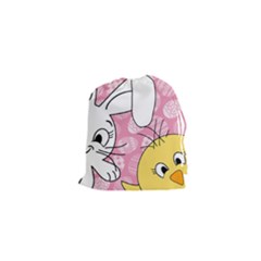 Easter Bunny And Chick  Drawstring Pouches (xs)  by Valentinaart