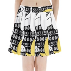 Easter Bunny And Chick  Pleated Mini Skirt by Valentinaart