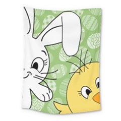 Easter Bunny And Chick  Medium Tapestry by Valentinaart