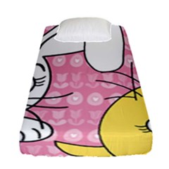 Easter Bunny And Chick  Fitted Sheet (single Size) by Valentinaart