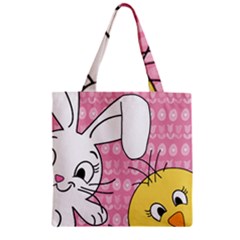 Easter Bunny And Chick  Zipper Grocery Tote Bag by Valentinaart