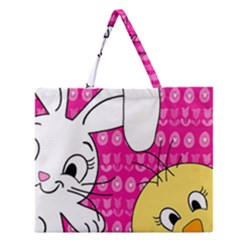 Easter Zipper Large Tote Bag