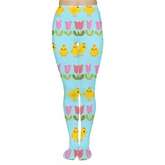 Easter - Chick And Tulips Women s Tights by Valentinaart