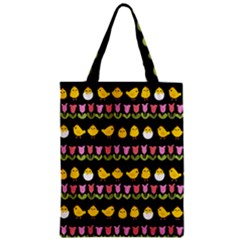 Easter - Chick And Tulips Zipper Classic Tote Bag