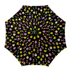 Easter - Chick And Tulips Golf Umbrellas by Valentinaart