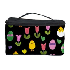 Easter - Chick And Tulips Cosmetic Storage Case by Valentinaart