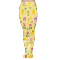 Easter - Chick And Tulips Women s Tights by Valentinaart