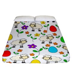 Easter Lamb Fitted Sheet (queen Size) by Valentinaart