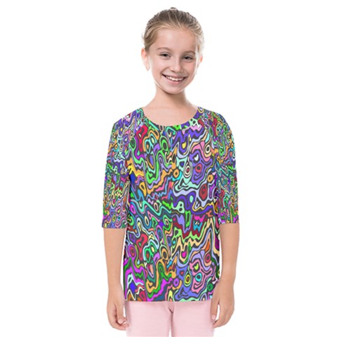 Colorful Abstract Paint Rainbow Kids  Quarter Sleeve Raglan Tee by Mariart