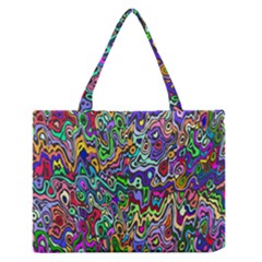 Colorful Abstract Paint Rainbow Medium Zipper Tote Bag