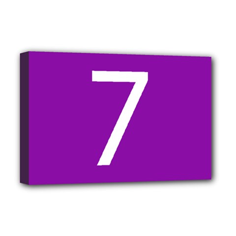 Number 7 Purple Deluxe Canvas 18  X 12  