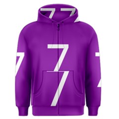 Number 7 Purple Men s Zipper Hoodie