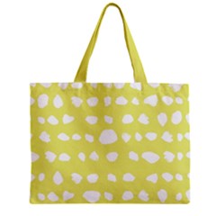 Polkadot White Yellow Zipper Mini Tote Bag