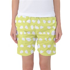 Polkadot White Yellow Women s Basketball Shorts