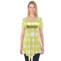 Polkadot White Yellow Short Sleeve Tunic  View1