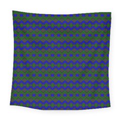 Split Diamond Blue Green Woven Fabric Square Tapestry (large) by Mariart