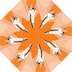 Rocket Space Ship Orange Folding Umbrellas