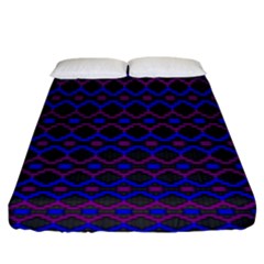 Split Diamond Blue Purple Woven Fabric Fitted Sheet (king Size)