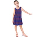Split Diamond Blue Purple Woven Fabric Kids  Sleeveless Dress View1