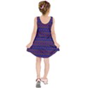 Split Diamond Blue Purple Woven Fabric Kids  Sleeveless Dress View2