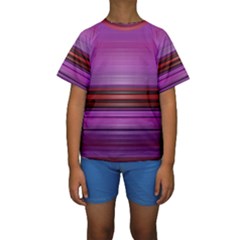 Stripes Line Red Purple Kids  Short Sleeve Swimwear by Mariart