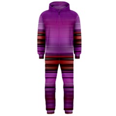 Stripes Line Red Purple Hooded Jumpsuit (men)  by Mariart