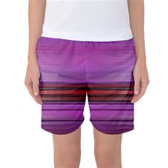 Stripes Line Red Purple Women s Basketball Shorts