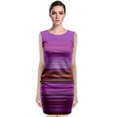 Stripes Line Red Purple Sleeveless Velvet Midi Dress by Mariart