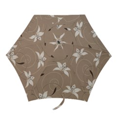 Star Flower Floral Grey Leaf Mini Folding Umbrellas