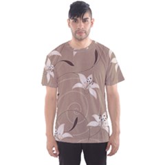 Star Flower Floral Grey Leaf Men s Sport Mesh Tee