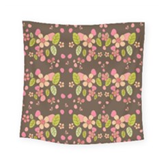 Floral Pattern Square Tapestry (small) by Valentinaart