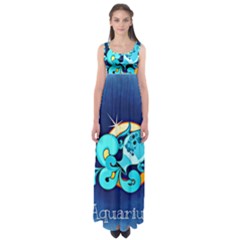 Zodiac Aquarius Empire Waist Maxi Dress by Mariart