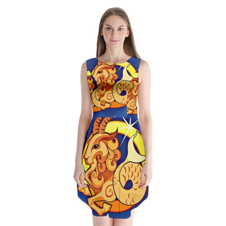 Zodiac Capricorn Sleeveless Chiffon Dress  