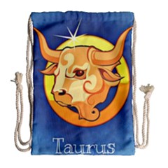 Zodiac Taurus Drawstring Bag (large) by Mariart
