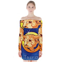 Zodiac Taurus Long Sleeve Off Shoulder Dress