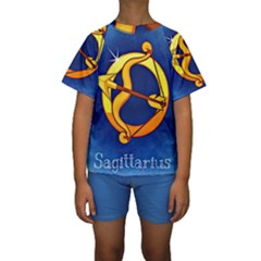 Zodiac Sagittarius Kids  Short Sleeve Swimwear