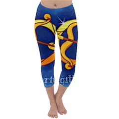 Zodiac Sagittarius Capri Winter Leggings  by Mariart