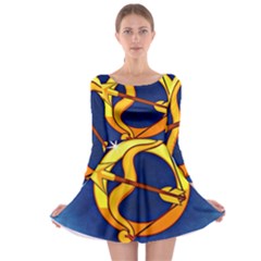 Zodiac Sagittarius Long Sleeve Skater Dress