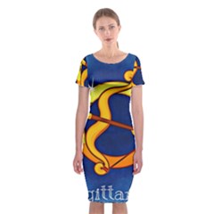 Zodiac Sagittarius Classic Short Sleeve Midi Dress